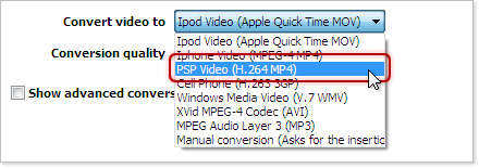 YouTube to psp